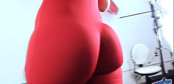  HUGE ASS Super ROUND and Tiny Waist PERFECTION Plus Cameltoe in Tight Spandex Bodysuit